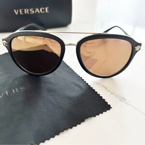 VERSACE Black/Brown Polarized Sunglasses